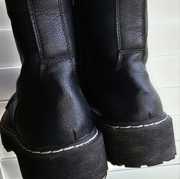 UNIONBAY Faux Fur Boots Textile Laces Zipper Black  size 8.5 - Picture 2 of 7